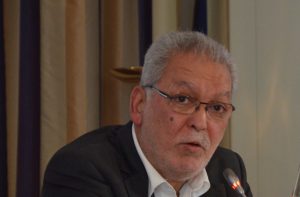Kamel Jendoubi speaking at a EuroMed Rights conference