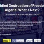 [Webinar] Unbridled destruction of freedoms in Algeria: What's next?